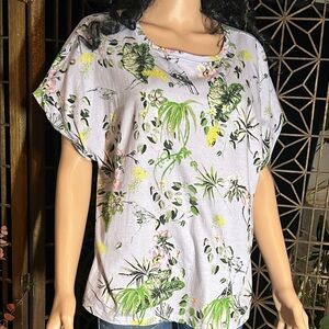 INC PULLOVER SHORT SLEEVE LAVENDER TOP XL